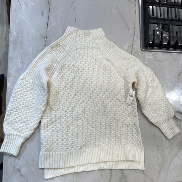 Anthropologie Cream Cowl Neck Sweater with Textured Knit - Picture 1 of 9